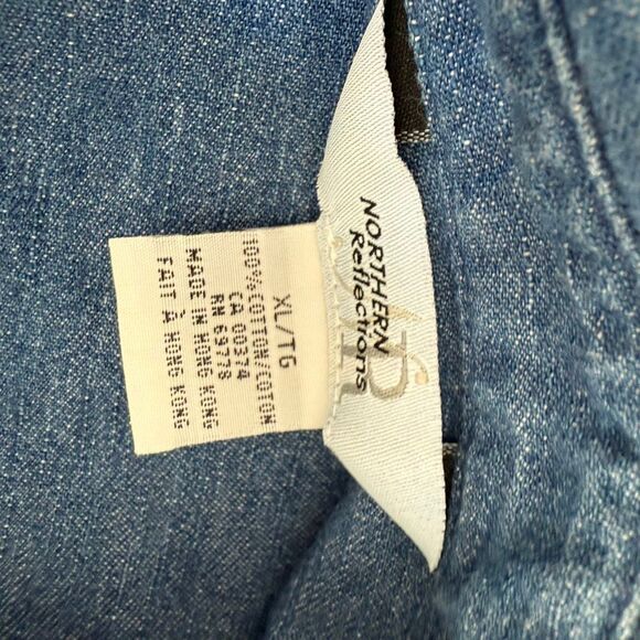 Vintage Northern Tradition Snowman Denim Chambray Button Up Shirt XL - Picture 9 of 9